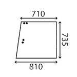szyba do ciągnika Fendt- boczna tylna przesuwana prawa zielona 281500351040