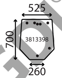 szyba Massey Ferguson - tylna VA374756 (4572)