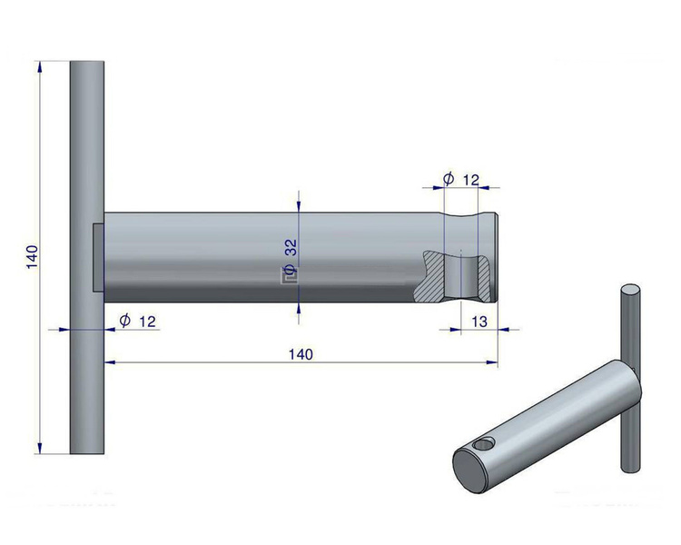 Sworzeń widłaka zaczepu dolnego C-360 46664030 oryginał Ursus