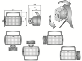 lampa robocza H3 z wyłącznikiem WESEM LPR4.26075 156x92mm