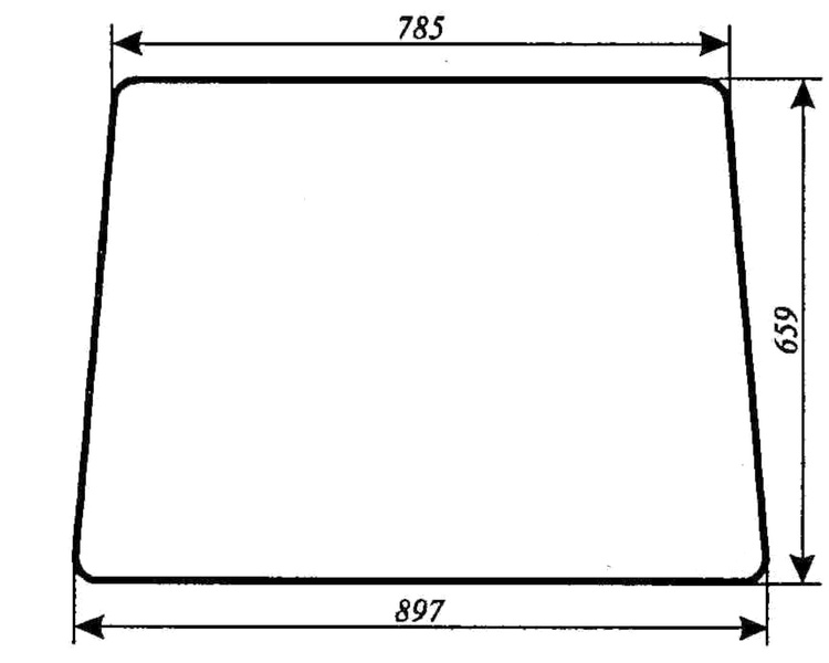 szyba do ciągnika T25 A2 Władimirec oryginalna kabina - tylna (160)