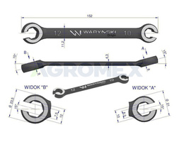 Klucz płasko oczkowy otwarty 10 x 12 mm Waryński