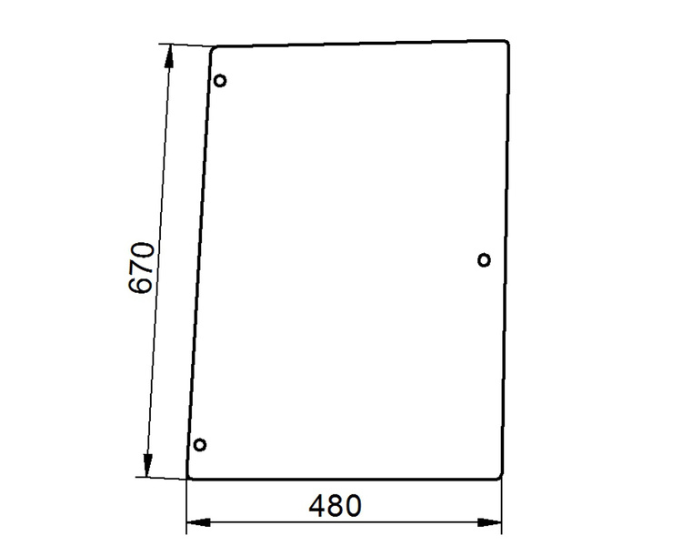 szyba do ciągnika Case, New Holland, Steyr - boczna 134671085, 134671084 (1286)