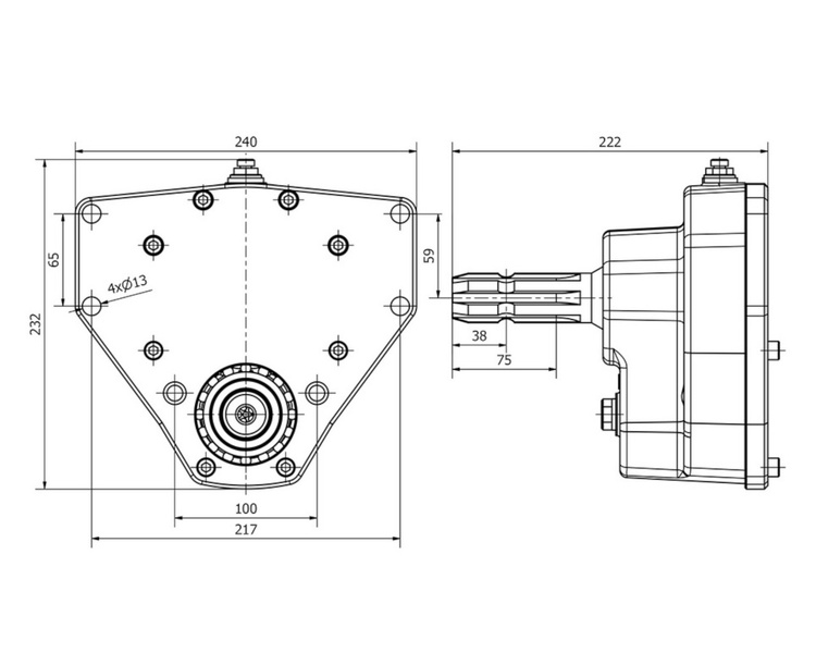 Multiplikator przekładnia do ładowacza CYKLOP PZ30-WOM 1:3 z pompą 100L