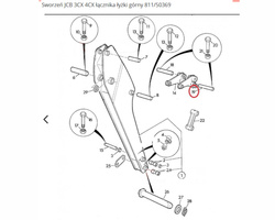 Sworzeń górny łącznika łyżki do koparko ładowarki JCB 3CX 4CX 811/50369