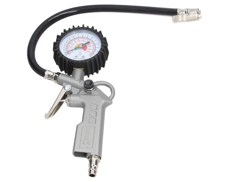 Pistolet do pompowania z dużym manometrem Geko