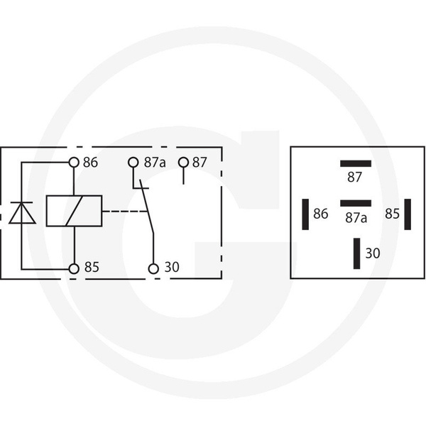 przekaźnik 5 PIN 12V, 20-30A, Case, John Deere, Massey Ferguson, New Holland