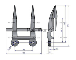 Bagnet palec podwójny hartowany Claas 676235 Waryński