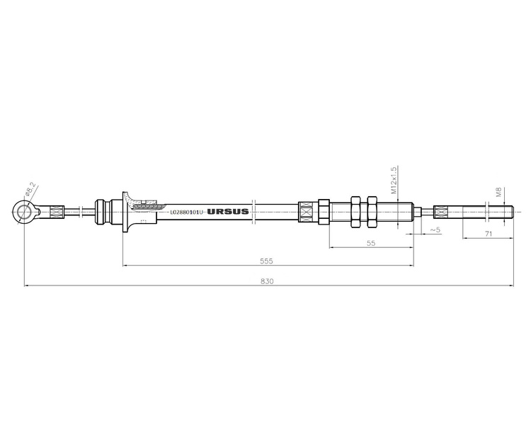 Linka Hamulec L-830mm C-330M ORYGINAŁ URSUS