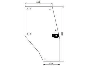 szyba do ciągnika Deutz-Fahr - drzwi prawe zielone 04352851 (2957)