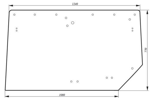 szyba tylna Claas, Renault Axos, Celtis 6005029099 (1367)
