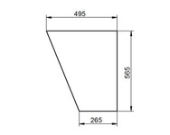 szyba do ciągnika John Deere - drzwi dolna lewa L62577 L62575 (1021)
