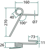 Palec zagarniający siewnika Lemken Hassia tylny