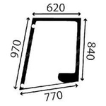 szyba do ciągnika Fendt - drzwi górna lewa 524810030300 (3534)