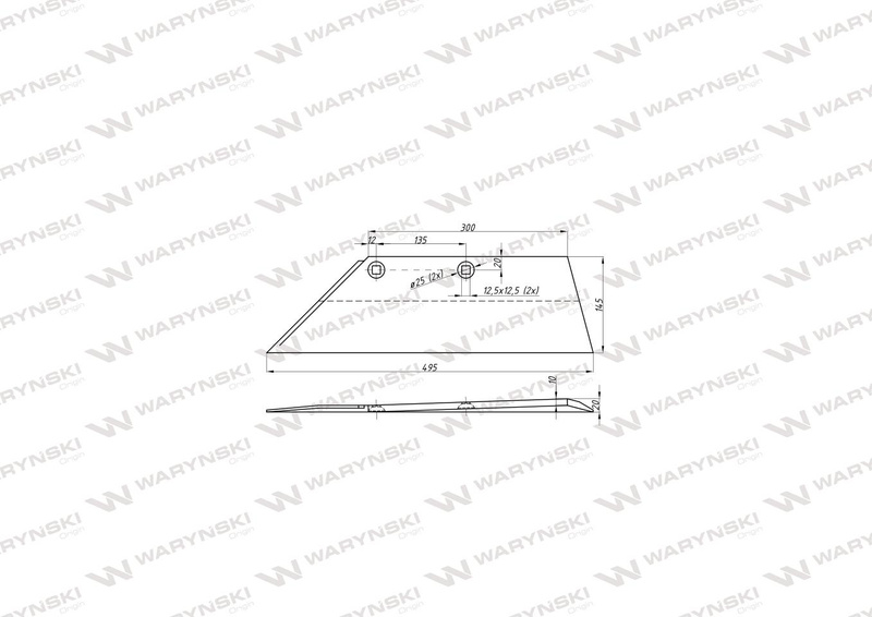 Lemiesz lewy 18" SB 45 LI pług Lemken 3352031 WARYŃSKI