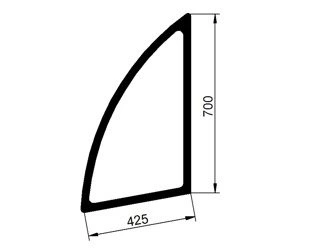 szyba ładowarka teleskopowa Dieci Agri Plus - drzwi górna przednia BSC0415 (2337)