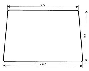 szyba do ciągnika Massey Ferguson 550 560 565 575 590 592 595 - przednia (873)