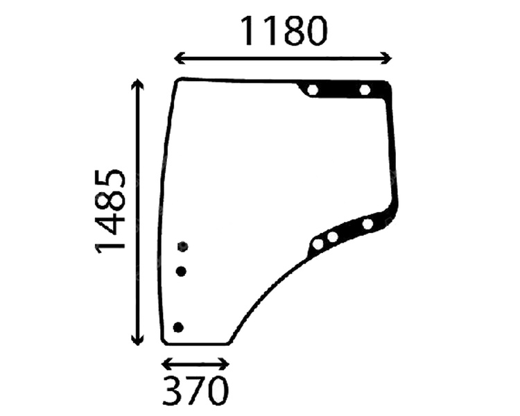 szyba do ciągnika John Deere - drzwi lewe R537531