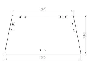 szyba do ciągnika Deutz-Fahr - przednia i tylna zielona 04314333