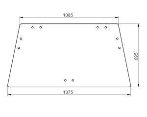 szyba do ciągnika Deutz-Fahr - przednia i tylna zielona (5340)04314333