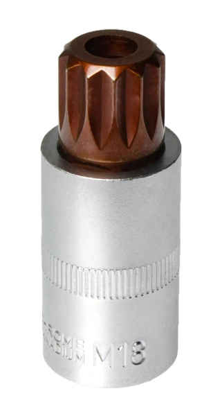 Nasadka wielozębna 1/2" SPLINE M18 z otworem MJW