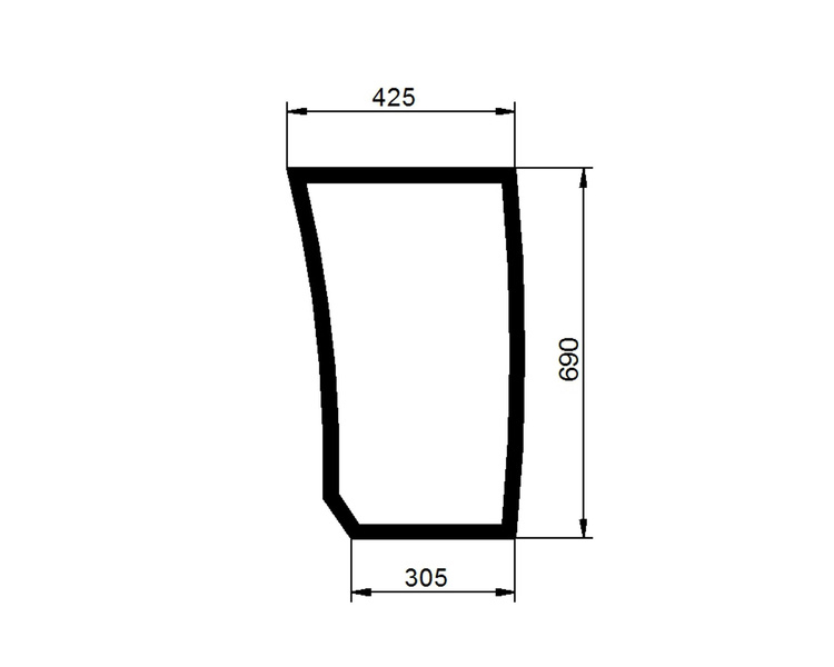 szyba do ciągnika Deutz-Fahr, Lamborghini, Same - przednia dolna prawa 00121434010 (1459)