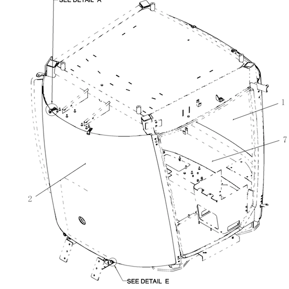 szyba Case Quadtrac, New Holland T9 - przednia 47898558