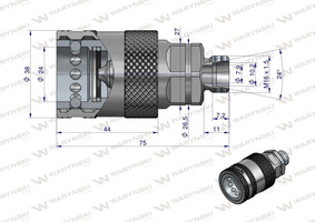 Szybkozłącze hydrauliczne gniazdo M16x1.5 gwint zewnętrzny EURO PUSH-PULL Waryński