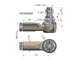 Przegub kierowniczy STEYR 110mm M22x1,5 133743002 WARYŃSKI