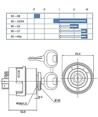 stacyjka, włącznik zapłonu Case, Deutz 3399520R1, 01182528