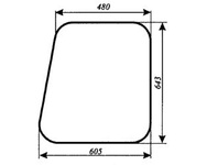 szyba do ciągnika MF-235 kabina Luboń - drzwi góra prawe stałe (312)