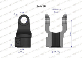 Widłak wału na trzpień 1 3/8 Z21 - 27X74.6  Seria 3R Waryński