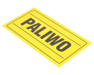 Tablica ostrzegawcza plastikowa żółta PALIWO 12x22 cm