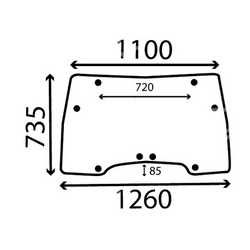 szyba CASE Maxxum 5120 5130 5140 5220 5230 5240 5250 - przednia otwierana (2008)