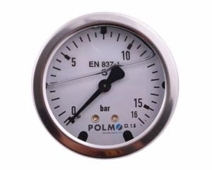 Manometr glicerynowy M63 16 bar tylne przyłącze G1/4" POLMO