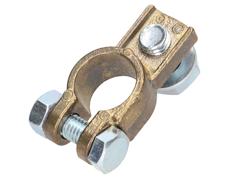 Klema, zacisk akumulatora mosiężna dodatnia 50 mm