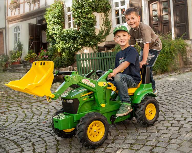 Traktor na pedały z ładowaczem i pompowanymi kołami John Deere Rolly Toys 710126