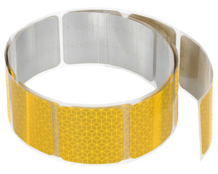 taśma odblaskowa żółta konturowa w segmentach 1mb