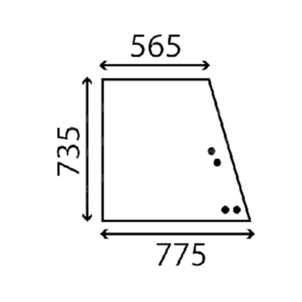 szyba do ciągnika Fendt- boczna przednia przesuwana prawa bezbarwna 275500210260 (4645)