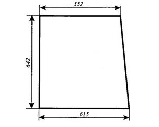 szyba do ciągnika C-330 kabina Naglak Koźmin z turem - boczna nowy typ (lewa, prawa) (784)