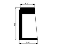 szyba minikoparka Komatsu PC - tylna lewa 22M-54-24231 (2593)
