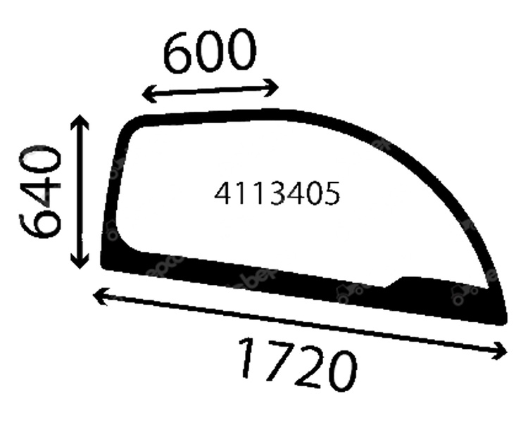 szyba do ładowarki teleskopowej Claas - boczna prawa 0013034700 (5135)