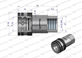 Szybkozłącze hydrauliczne gniazdo G1/2"BSP gwint wewnętrzny ISO 7241-A Waryński