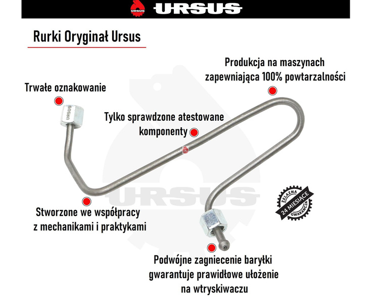 Przewód wtryskowy 1-cyl. C-360 ORYGINAŁ URSUS