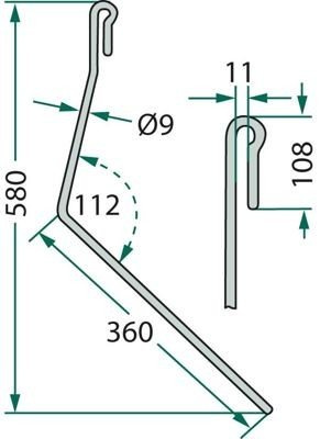 palec zagarniający siewnika Amazone 1. lewy zewnętrzny 963435