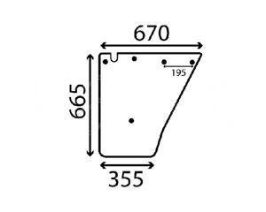 szyba do ciągnika Fendt - drzwi dolna zielona 205810030650