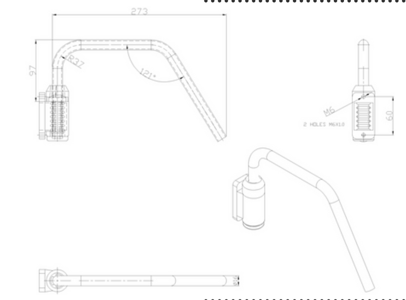 lusterko z ramieniem, uchwytem prawe JCB 162/01780 123/04970