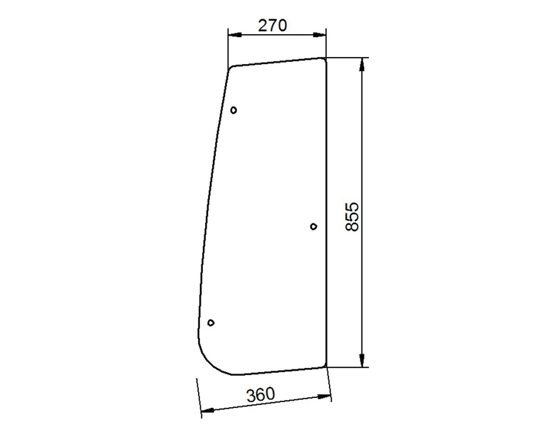 szyba do ciągnika Deutz-Fahr, Lamborghini, Same - boczna lewa uchylna 04418828 (1155)