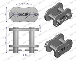 Zamek łańcucha Z100SP (R1 1.1/4) Waryński