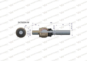 Przegub kierowniczy 208mm- M22x1,5; M24x1,5 247522A1 WARYŃSKI